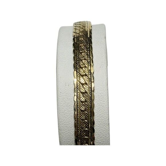 Vintage Gold Plated Mesh Link Snake Gold Polished Bracelet 7.5 Inches - Picture 11 of 11